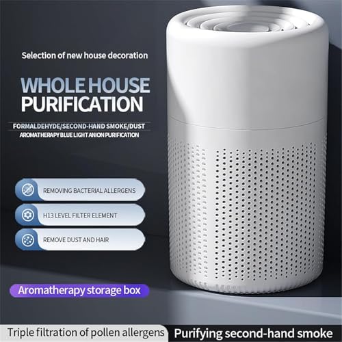 Image of Smart Mini Air Purifier for Home | True HEPA Air Cleaner for Rooms up to 300 Sq Ft Coverage | Removes Dust, Pollen, Smoke & Odors | Portable Air Purifier for Bedroom, Office (Replacement Filter)