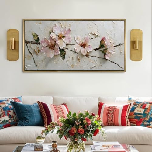 Image of PAPER PLANE DESIGN Big Size Wall Painting for Living Room Floral 2x4 Ft (B)