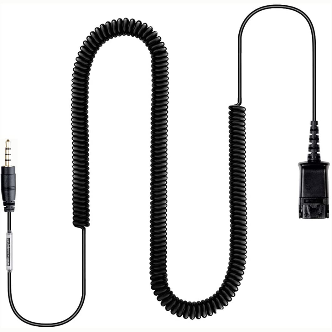 VoiceJoy Quick Disconnect Adapter Cable 3.5mm Jack for Plantronics Headsets