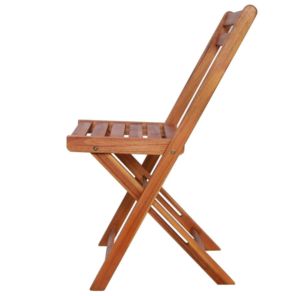Outdoor-Bistrostühle, 2er-Set Gartenstühle aus massivem Akazienholz, klappbar, witterungsbeständige Gartenmöbel für Garten, Balkon & Terrasse, Bequeme Sitzgelegenheit