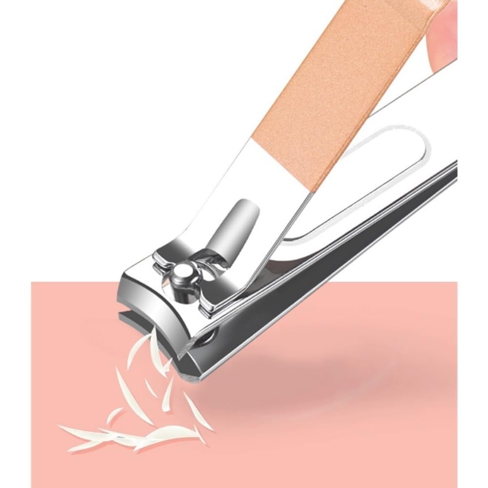 Set de manicura de Acero Inoxidable de 18 Piezas con cortaúñas y Estuche con Cremallera para pies, Dedos de los pies y Manos.