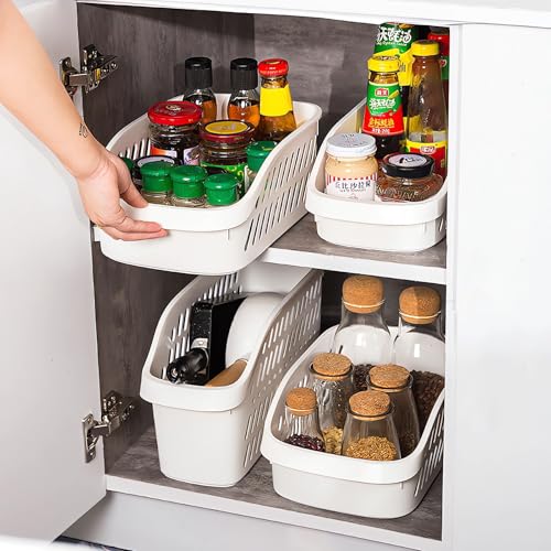 LUFOFOX 2 Pack Widened Pantry Organizers and Storage with Wheels Pull Out Kitchen Cabinet Organizers and Storage Multi-purpose Rolling Organizer Bin for Food, Snack, Cleaning Supplies - Image 7