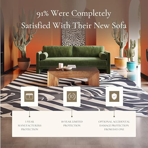 Image of Poly & BARK Fano 99 inch Sofa with Wide Seating Profile, Clean Tailored Upholstery, and Modern Linear Design for Open Living Rooms