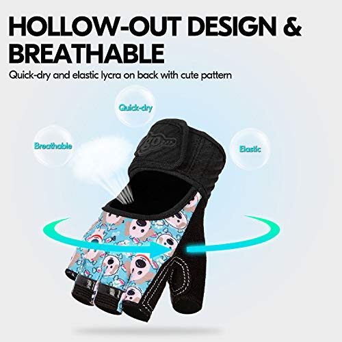 image for Vgo... Age 5-6 Kids Half-Finger Breathable Skateboarding Gloves Outdoo