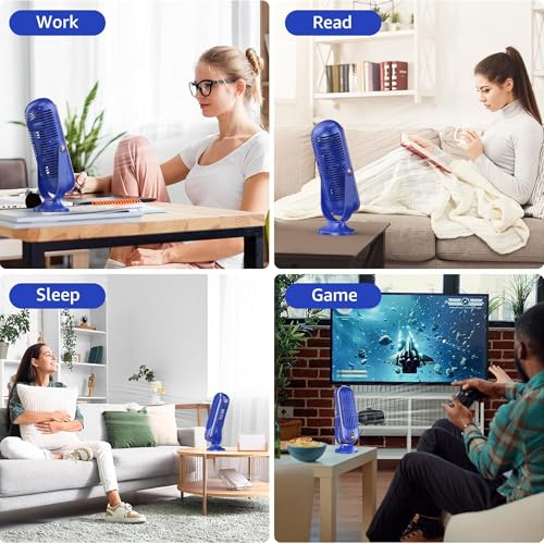 Image of Drumstone 𝟓+𝟓 𝐘𝐄𝐀𝐑 𝐆𝐔𝐀𝐑𝐀𝐍𝐓𝐄 Tower Fan 10.5 Inch - Portable Desktop & Table Fan with 5 Speeds, Dual Air Circulation, Quiet Personal Fan for Home, Office & Bedroom 𝐌𝐮𝐥𝐭𝐢 - 𝐆𝐈𝐅𝐓