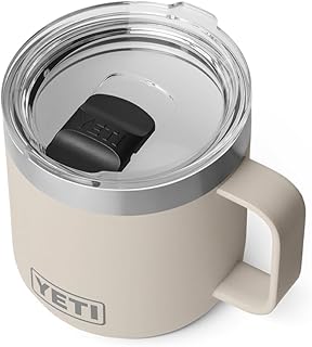 Rambler 14 oz Ceramic Lined Stackable Mug, Vacuum Insulated, Stainless Steel with MagSlider Lid, Cape Taupe