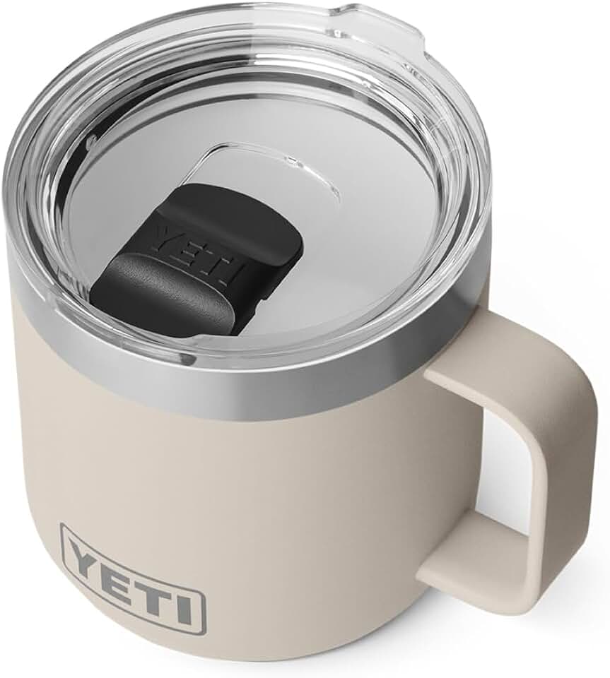 Amazon: YETI Rambler 14 oz Ceramic Lined Stackable Mug, Vacuum Insulated, Stainless Steel with MagSlider Lid, Stainless