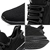 JUEQIBAA Mens Trainers Running Shoes Lightweight Walking Sneaker Fitness Gym Slip on Trainers Tennis Shoes Sports Jogging Trainers Black Size 10 UK(Label Size:45) #4