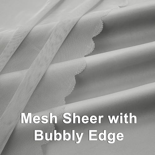 Image of Bujasso Grey Blackout Curtains with Sheer Overlay Double Layer 54Wx90Lx2