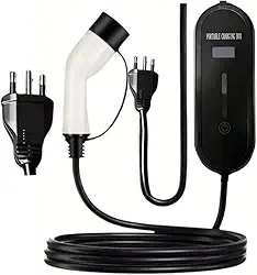 Carregador Portátil para Carro Elétrico, Tipo 2, 20A, 7kW, Bivolt