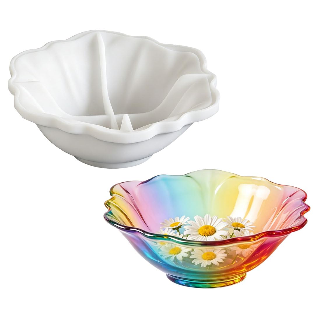 Amazon.com: Flower Bowl Resin Mold, Lotus Shape Bowl Silicone Mold