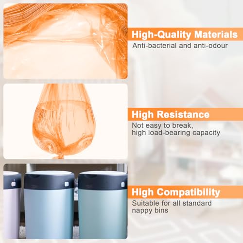 YADOBIG 12 Recambios Contenedor de Pañales Compatible con Tommee Tippee, Bolsa de Relleno para Papelera Pañales Bebe Compatible con Angelcare et Tommee Tippee et Litter Locker II Recambios - imagen 3