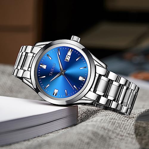 Taxau Men's Watch Analog Quartz Stainless Steel Waterproof Simple Fashion Watch with Date - Image 3