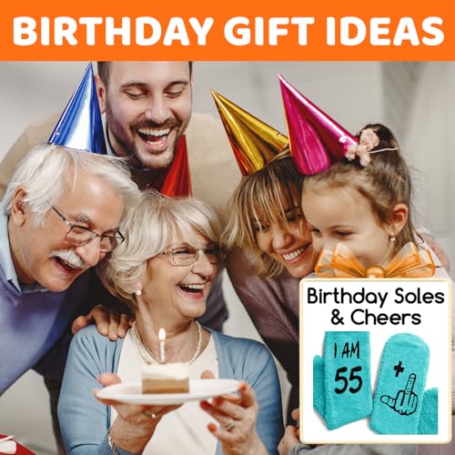 Image of HAPPYPOP Birthday Gifts for Women - Fuzzy Socks for 51 52 53 54 55 56 57 58 59 60 Year Olds