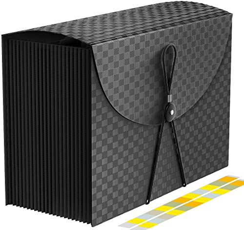 Pasta de arquivo expansível com 24 bolsos, organizador de arquivos sanfonado, tamanho carta organiza