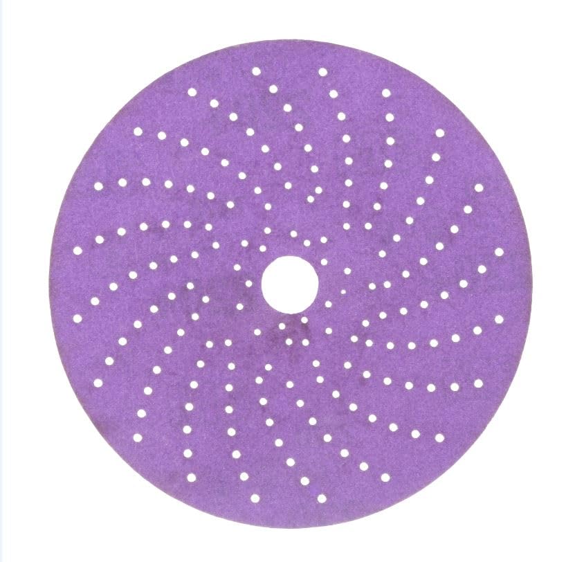Image of 3M Cubitron II Hookit Clean Sanding Abrasive Disc 31372, 6 in, 220+ Grade, Pack of 50 Discs, Virtually Dust-Free, High Performance, Long Lasting, Multi-Hole Pattern, Feather Edging, Stock Removal