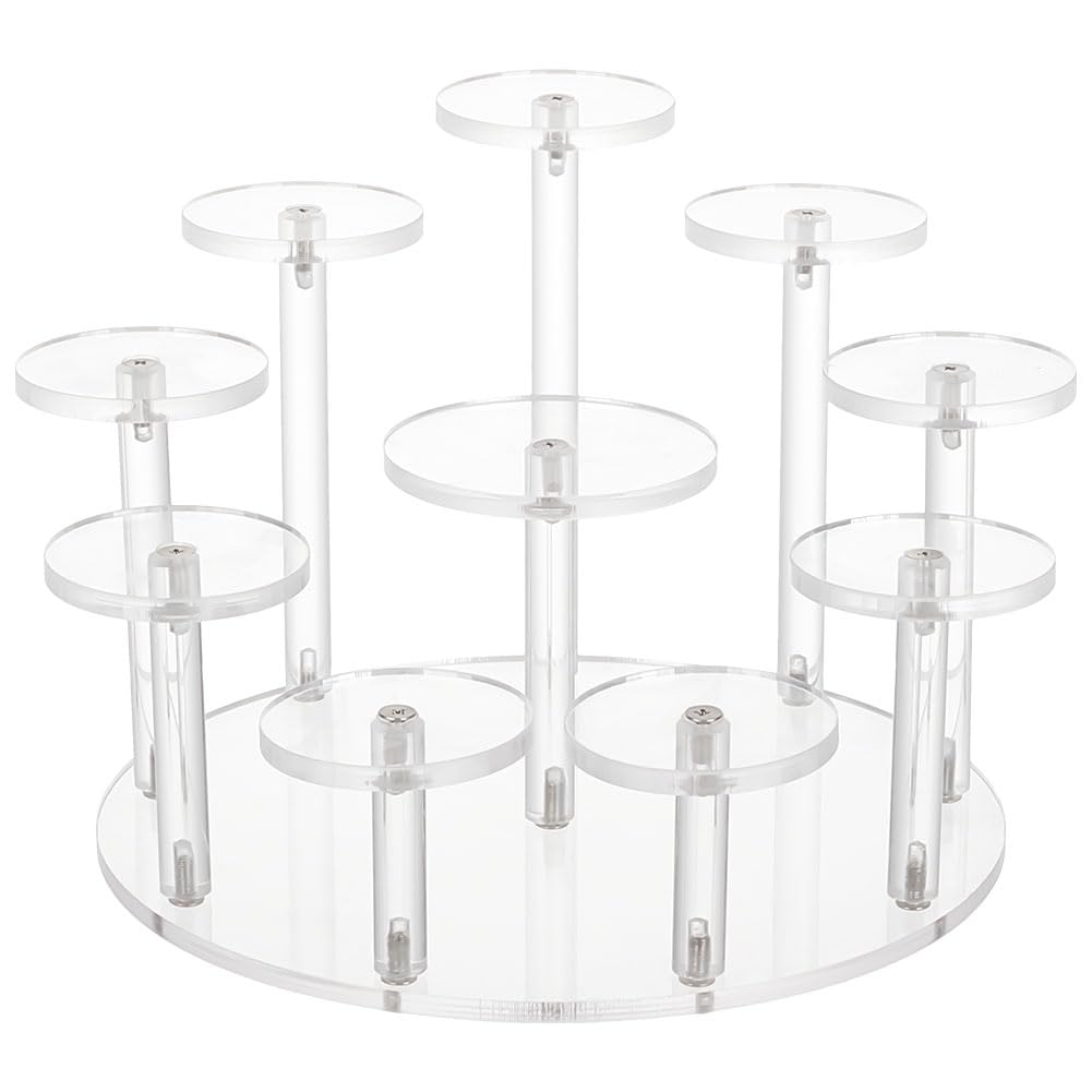 FREEBLOSS Multi Layer Display Round Riser Stand 10 Tier Round Acryl Risers für Display Cupcake Parfüm Stand