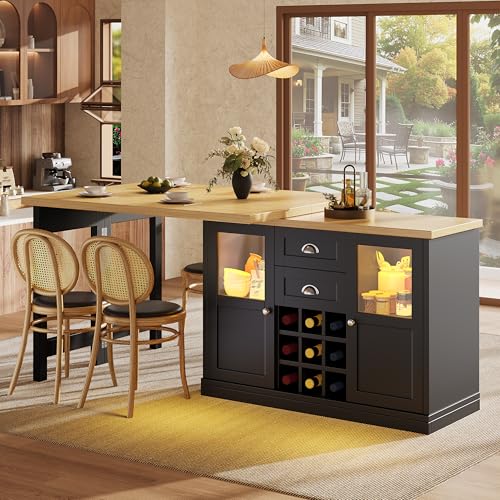 Mesa de cocina independiente Merax para cenas con iluminacion LED 5