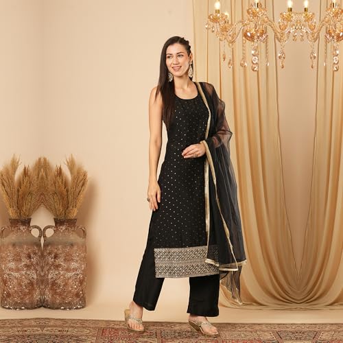 Image of Globus Women Kurta Set (GS568454 Red M)