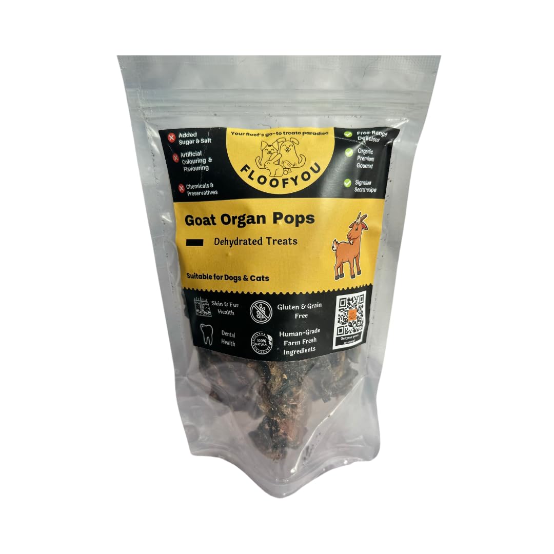 Goat Organ Pops Jerky Dehydrated Natural Healthy Dog Treat & Snack, All Life Stages, Dry Food, 1 Count