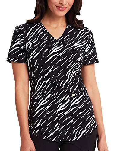 Careisma by Sofia Vergara Women's Charlize Mock Wrap Animal Print Scrub Top XXXX-Large Print