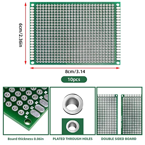 PCB prototipo DIY universal de 6x8 cm perforada y estañada compatible con microcontroladores 3