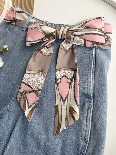 WENLOOY Women Skinny Scarf Belt, Ribbon Long Satin Belt Sash Necktie Neck Choker for Women3