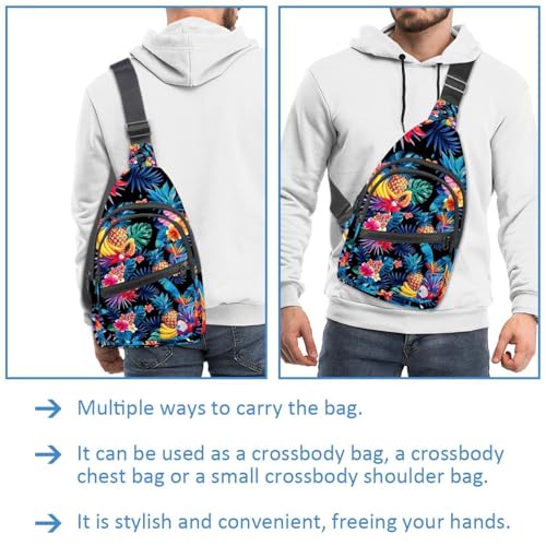 Sac à bandoulière ananas tropical multicolore pour randonnée et voyage - 3