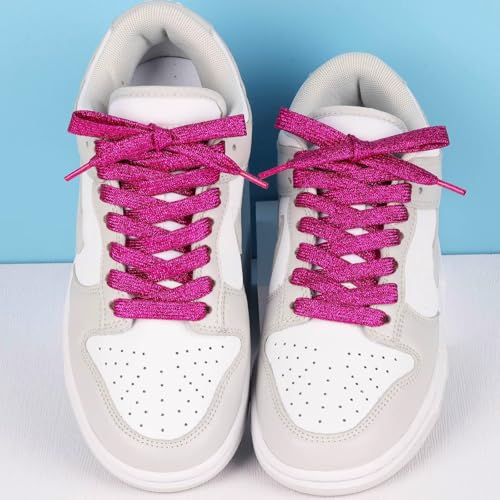 Image of Booyckiy 3 /4 inch Wide Satin Ribbon Shoelaces Flat Colorful Shoe Laces for Women Girls