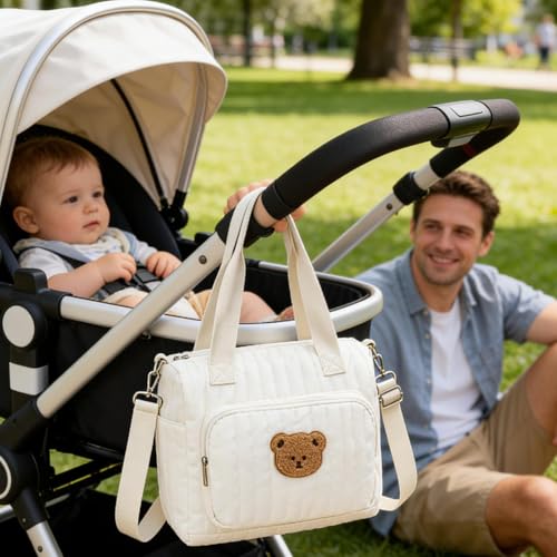Bolsa de pañales ligera para bebé con correa cómoda para ir de compras y pasear 3