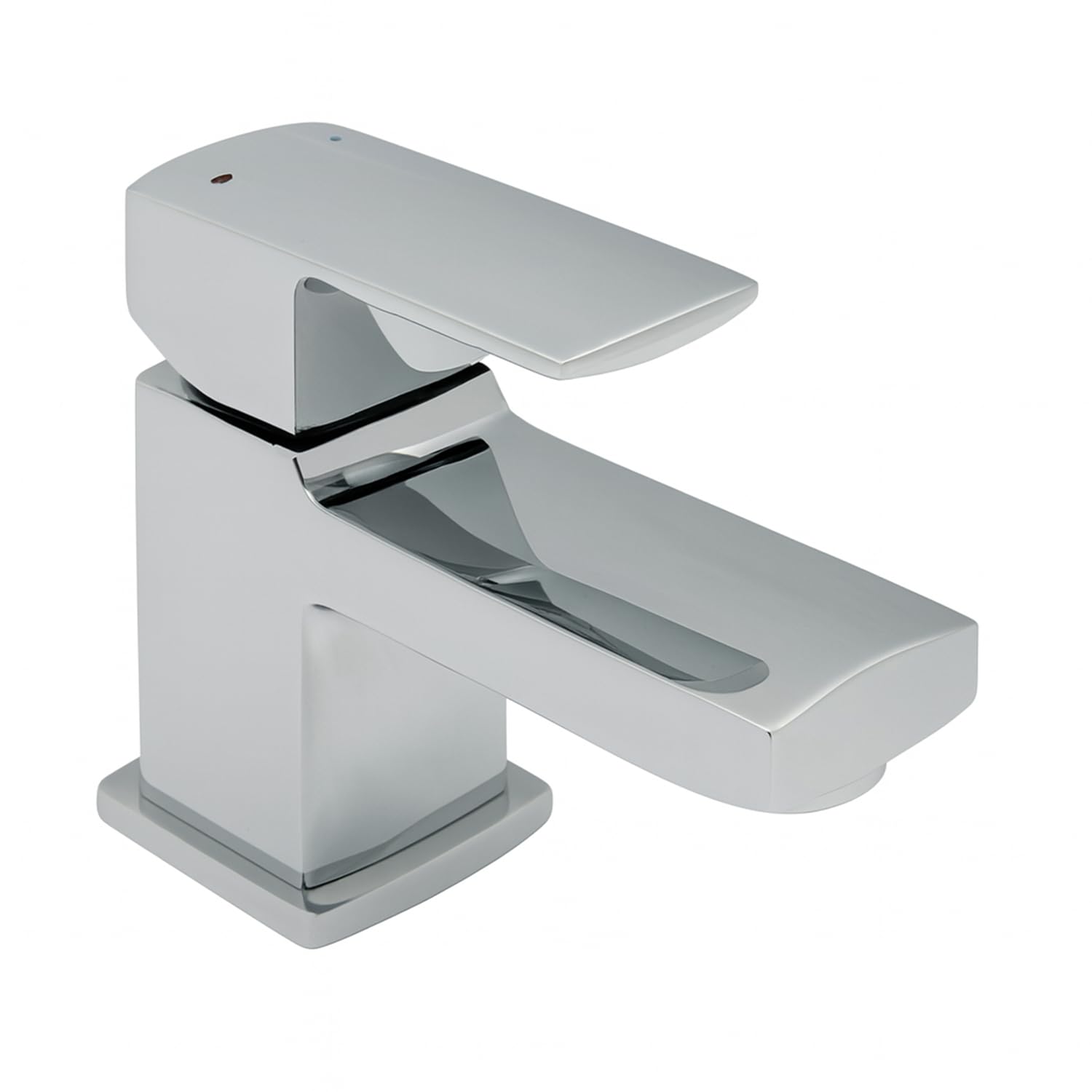 Nuance - Mini mezclador monomando para lavabo cromado, grifo compacto de una sola palanca, construcción de latón macizo, accesorio moderno para baño