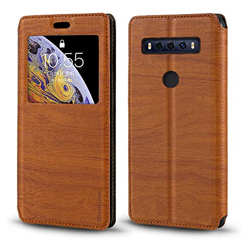 Custodia Flip in Pelle PU con Finestra Visibile e Chiusura Magnetica Invisibile Compatibile con TCL 40 NXTpaper 4G, Protezione Totale (Marrone