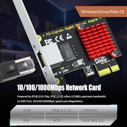 Tarjeta de Red Gigabit GLOTRENDS LE8111H para PC de Escritorio, Puerto RJ45, Velocidad 1000/100/10 Mbps miniatura 3