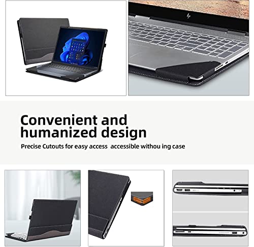 Funda para portátil HP Envy x360 15.6" cuero PU desmontable gris miniatura 3