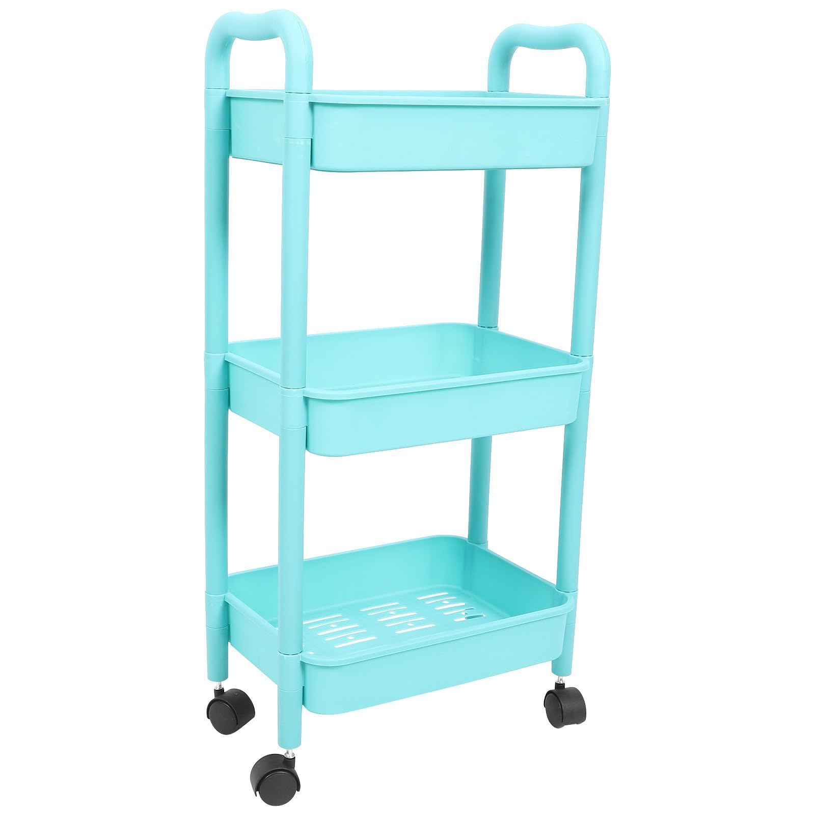 Carrito de Almacenamiento de 3 Capas de Plástico Ruedas, Organizador Multifuncional para Cocina y Trabajo Doméstico, Fácil de Guardar y Transportar