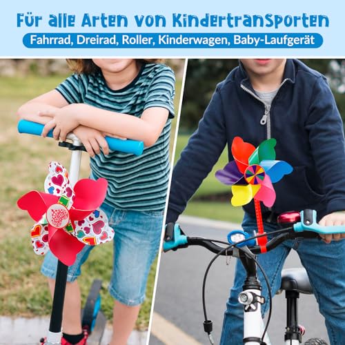 Baoblaze Windrad für Kinderfahrrad, Bike Windrad Windmühle, Kinder Fahrrad Lenker Blume Pinwheel, Pinwheel Dekoration für Alle Fahrräder, Roller, Dreiräder, Laufräder, Kinderwagen, Buggys, Blume