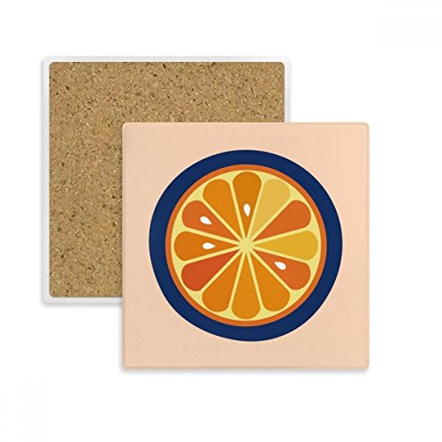 Coaster en pierre alphabet O dessous de verre orange mignon carré - 2