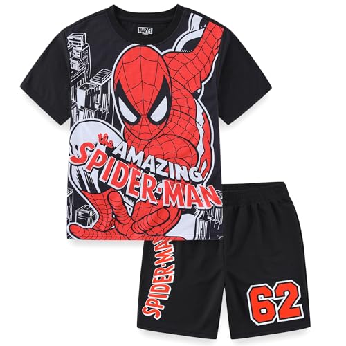 Image of Marvel Spider-Man Boys Short Sleeve T-Shirt and Shorts Set for Big Kids