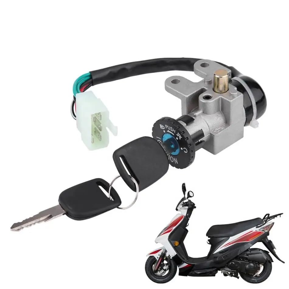 Serrure Contact Allumage Moto Pour 50cc 139QMB GY6 - Interrupteur 5 Fils