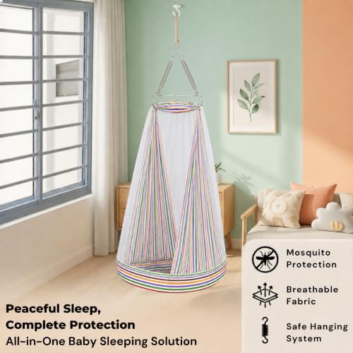 Image of VParents Sleeping Essentials with Mosquito Net & Spring, Neonate (Purple)