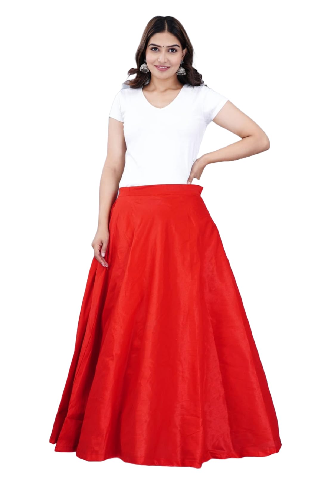 seer Women's Cancan Skirts, Petticoat Hoop Less Underskirt, Floor Length, Beige, Free Size-picture-51
