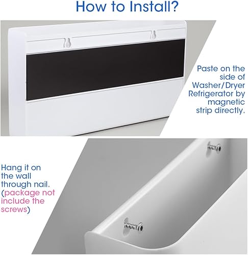 Miniatura 7 de Picowe 3 unidades de almacenamiento magnético para lavandería, cocina, baño, oficina, contenedor de basura que ahorra espacio para colgar en la