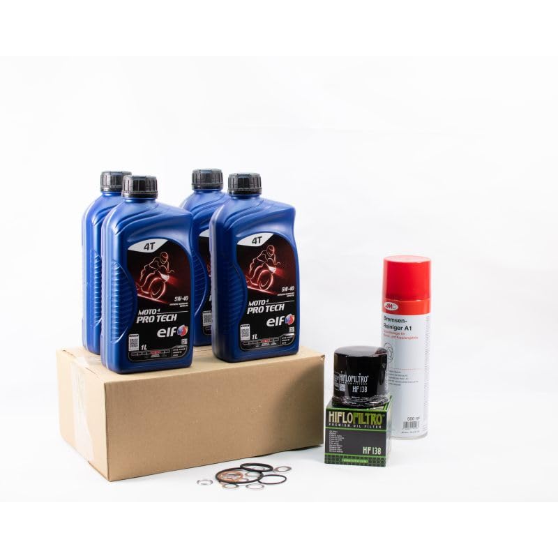 Kit di manutenzione cambio olio standard per APRILIA RSV4 1000 dal 2009 al 2020 - E.LF MOTO 4 PRO TECH 5w40 4L