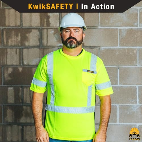 KwikSafety - Charlotte, NC - Renaissance Man Short Sleeve Safety Shirt - Fishbone Tape - Class 2 ANSI OSHA High Vis Reflective Gear/Orange XL - Thumbnail 2