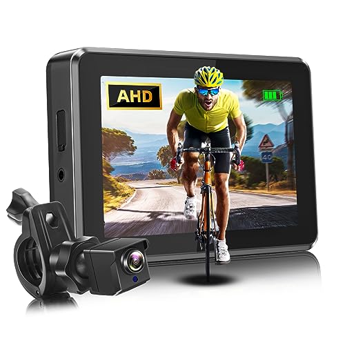 ATOVANKA 自転車 ミラー 4.3インチ自転車 バックミラー AHD高精細画質 110°水平画角IP68防水自転車カメラ 角度360°調節可能 Φ20-42MMハンドルに対応 取付簡単 初心者に対応 自転車バックカメラ Amazon.co.jp: ATOVANKA 自転車 ミラー 4.3インチ自転車 バックミラー