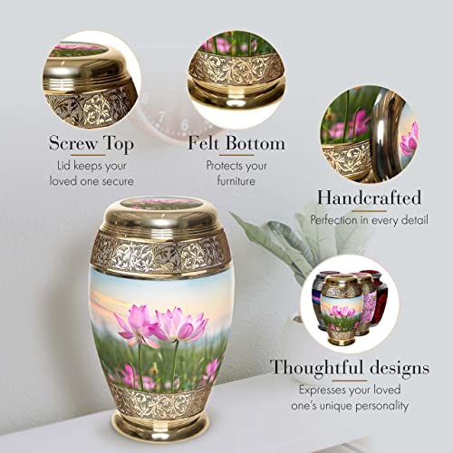 Image of Lotus Cremation Urns for Human Ashes Adult Female Decorative Urns for Ashes