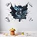 Wandaufkleber, Cartoon Boy'S Hero Batman Spiderman Wandaufkleber Für Kinderzimmer Wohnkultur Wandkunst 3D-Effekt Gebrochenes Wandtattoo Geschenkplakat, 50X70Cm