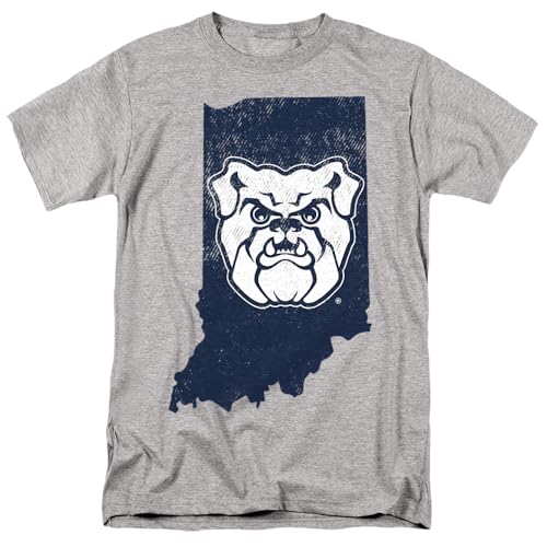 Butler University Official State of Indiana Unisex Adult T-Shirt, Athletic Heather, 3X-Large