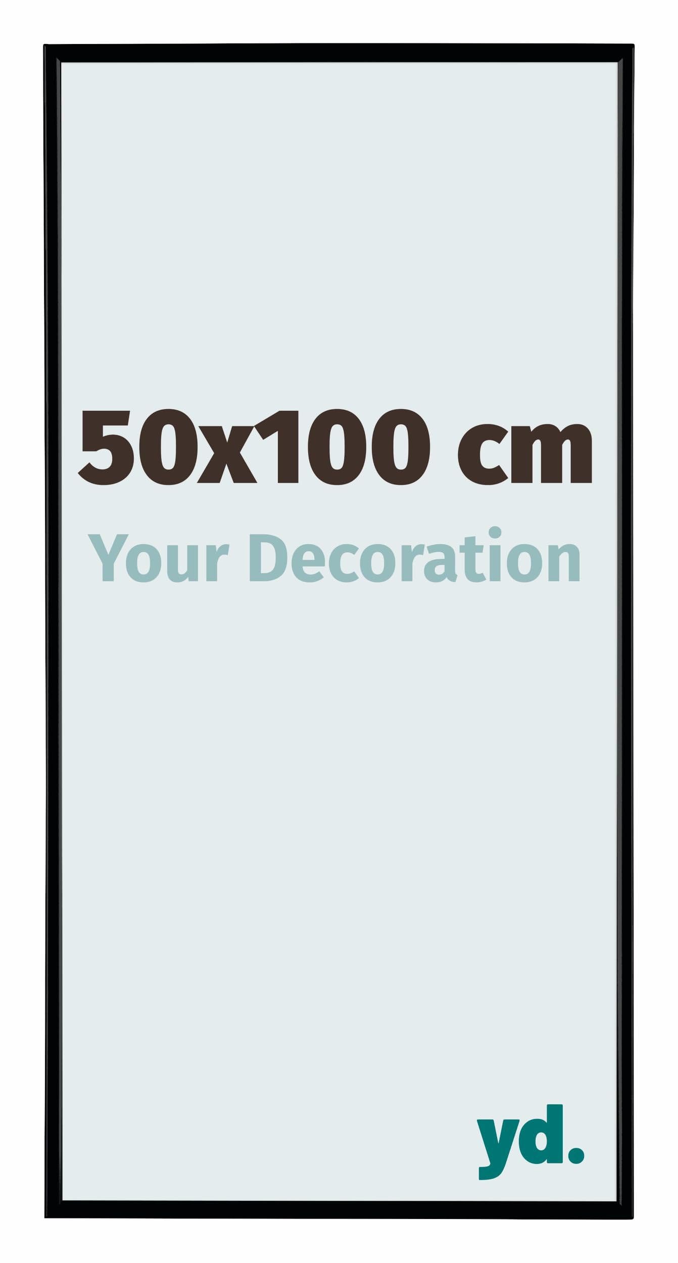 yd. Your Decoration - Marco de fotos 50 x 100 cm cm - Marco de pared de plástico - Vidrio acrílico antirreflectante - Negro Mate - Evry