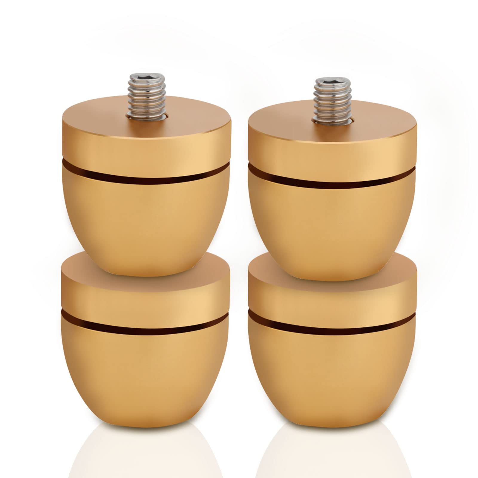 Lautsprecher Isolationsfüße Aluminium 33mm*30mm High-End HiFi Lautsprecher Pads Isolationsfüße Subwoofer füße Audio Verstärkerfüße für Audio,Lautsprecher,Subwoofer,Heimkino(4 Stück,Gold)